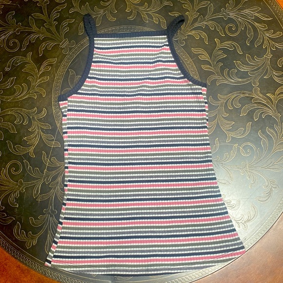 RUE21 Camisole TANK TOP Wide Ribbed PINK GRAY GREEN BLACK WHITE Striped SIZE S - Picture 4 of 6